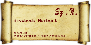 Szvoboda Norbert névjegykártya
